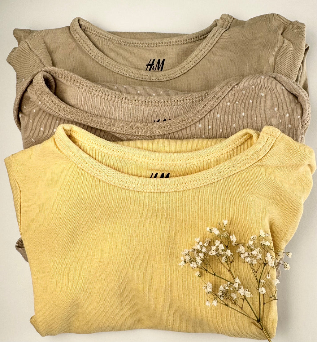 3 Kurzarmbodys von H&M, Gr. 86