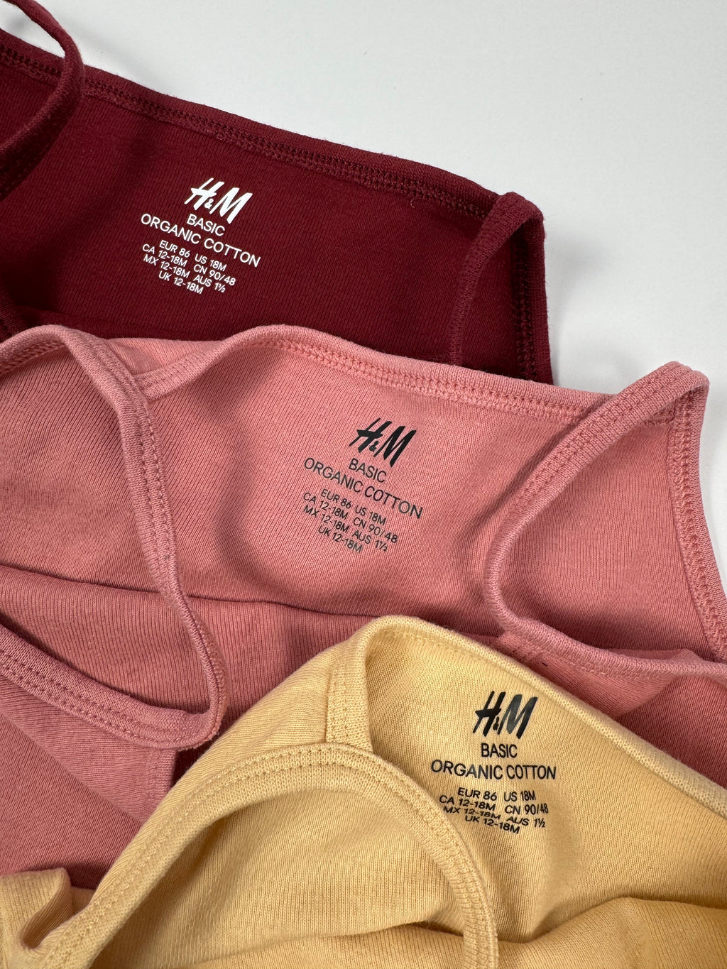 3 Spaghettiträger Bodys von H&M, Gr. 86
