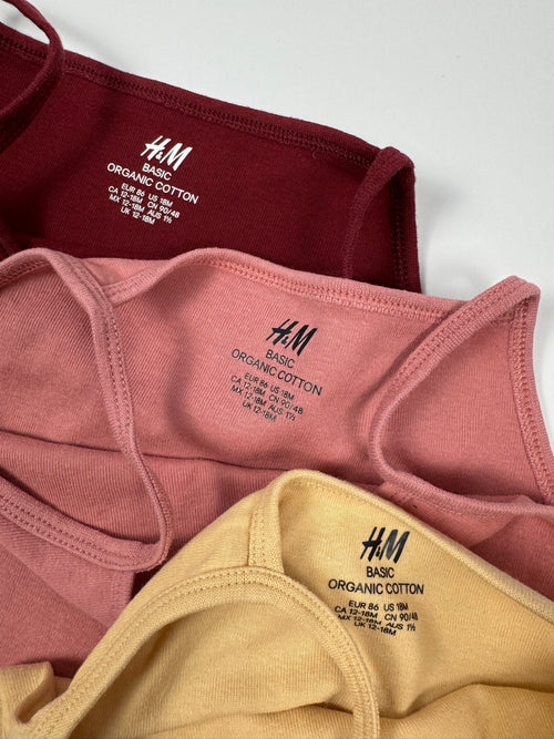 3 Spaghettiträger Bodys von H&M, Gr. 86