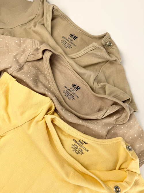 3 Kurzarmbodys von H&M, Gr. 86